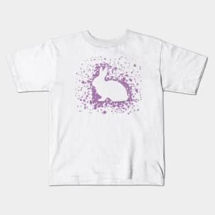 Purple Bunny Silhouette Kids T-Shirt